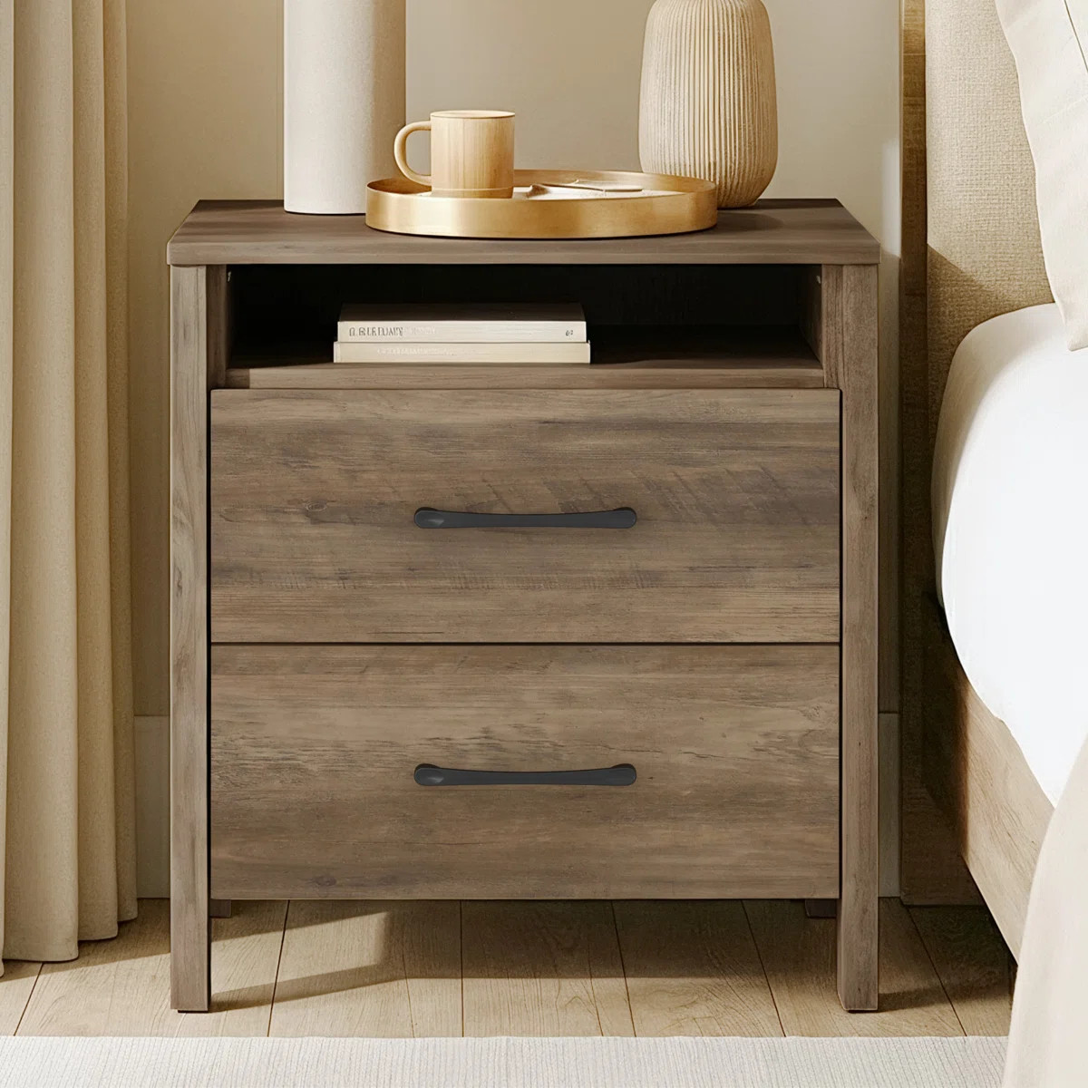 Allysyn 22.7" 2 Drawer Nightstand | Wayfair North America