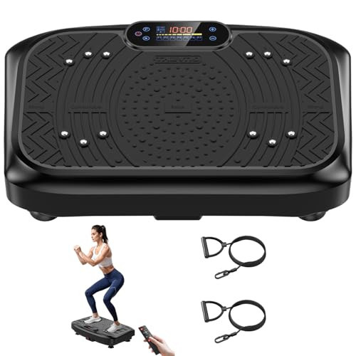 Vibration Plate Exercise Machine 450 Lbs Capacity,Vibrating Plate for Lymphatic Drainage,Power Shake Plate 199 Speeds for Weight Loss,Full Body Vibration Platform Machines for Women Men(Pitch Black) | Amazon (US)