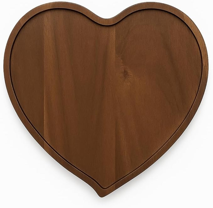 JB Home Collection, Premium Acacia Wood Heart Shape Plate Romantic Wedding Serving Tray for Snack... | Amazon (US)