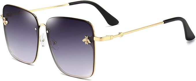 Square Oversized Sunglasses for Women Trendy Gradient Lens Big Sun Glasses UV 400 Protection Shad... | Amazon (US)