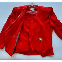 Vintage 90's - Linda Hutley Red Color Blazer & Skirt-Designer Jeffrey & Dara | Etsy (US)
