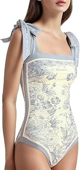 SKAYS Reversible Floral One Piece Swimsuit Women Bathing Suit Vintage Cute with Adjustable Straps... | Amazon (US)
