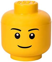 Room Copenhagen Lego Storage Head, Large, Boy, 9-1/2 x 9-1/2 x 10-3/4 Inches, Yellow (4032) | Amazon (US)