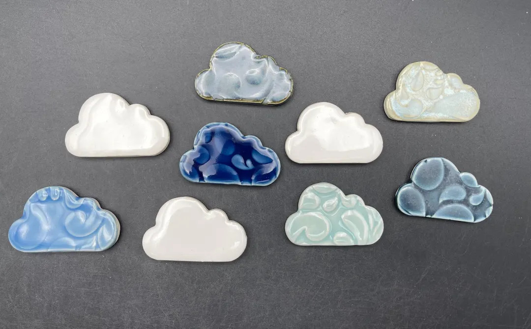 Set of Nine Ceramic Mosaic Clouds - Etsy | Etsy (US)