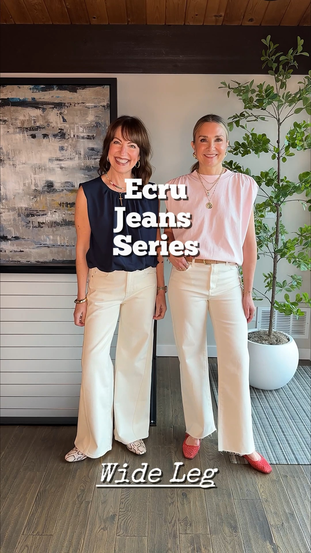 Comment SHOP for outfit links! 
Ecru jeans are so fresh for spring!🌸 These are our favorite wide leg styles! We also linked our cute spring tops and shoes. We are both 5’6, small in tops and 26/27 in pants! 
How to Shop:🛍️
-Comment SHOP for outfit links
-Click the link in our bio to shop
-Watch our stories for links! 

Ecru jeans, Paige, Evereve, AG Jeans, Madewell, pink top, jelly flats, Snakeskin flats, Naturalizer, Sam Edelman 


#LTKgrwm #LTKootd #LTKOver40