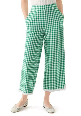 Crown & Ivy™ Women's Piqué Printed Trimmed Crop Pants | Belk
