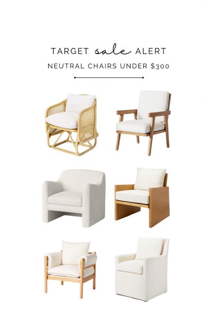 Neutral accent chairs on sale and under $300.

Chair, living room, bedroom, boucle chair, neutral home, interior decor, Studio McGee

#LTKsalealert #LTKhome