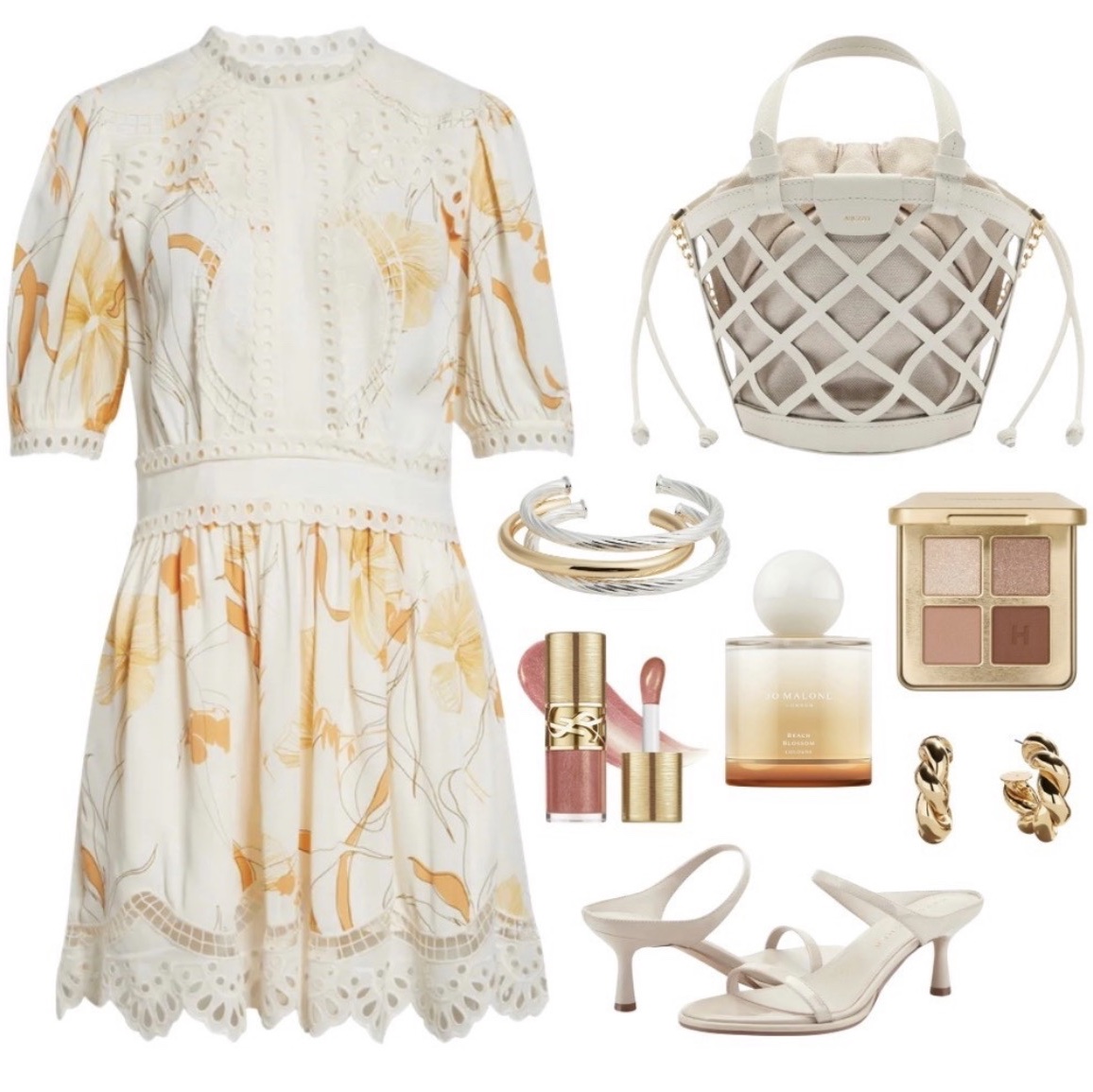 Summer outfit 
Spring outfit 
Floral dress
Dress
White bag
Bangles 
Spring outfit
Shower outfit

#LTKSeasonal