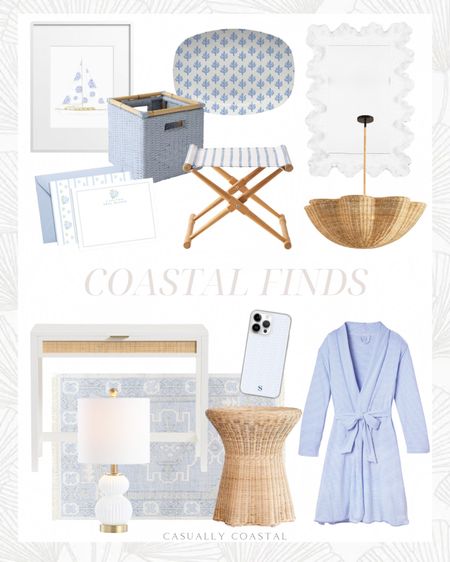 Some favorite coastal finds! 🌊
-
Coastal style, coastal home decor, coastal decor, beach home, beach house decor, personalized floral hydrangea stationary, gifts for her, Mother’s Day gifts, pierce wicker side table, coastal side table, round side tables, woven side tables, rectangular mirror, coastal mirror, coral mirror, Ballard designs mirrors, bathroom mirrors, entryway mirrors, cane writing desk, coastal desk, pottery barn desks, coastal stripe phone case, iPhone cases, teak camp stool, outdoor seating, Amazon lamps, white lamps, coastal table lamp, runner rug, amazon rugs, coastal rugs, beach house rugs, living room rugs, blue & white rugs, woven pendant light, coastal pendant lights, coastal lighting, pottery barn lighting, organization bins, pima robes, LAKE pajamas, spring bathrobes, summer bathrobes, women’s gift ideas,, coastal robe, platters, coastal artwork, hydrangea sailboat watercolor art, beach house art, 8x10 rugs, 5x8 rugs, bedroom rugs 

#LTKHome #LTKFindsUnder100