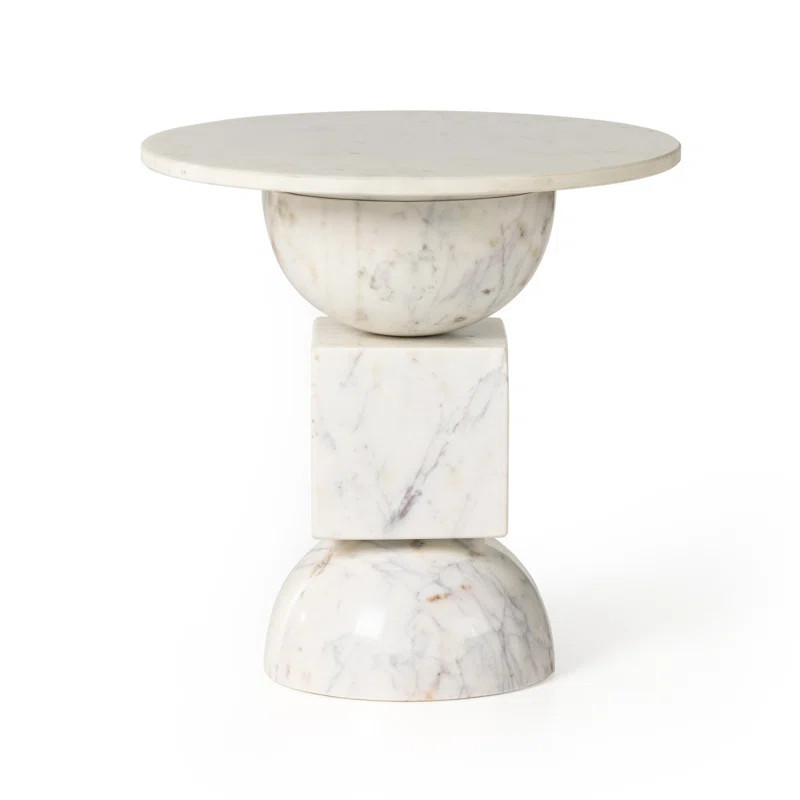 Zed Genuine Marble End Table | Wayfair North America