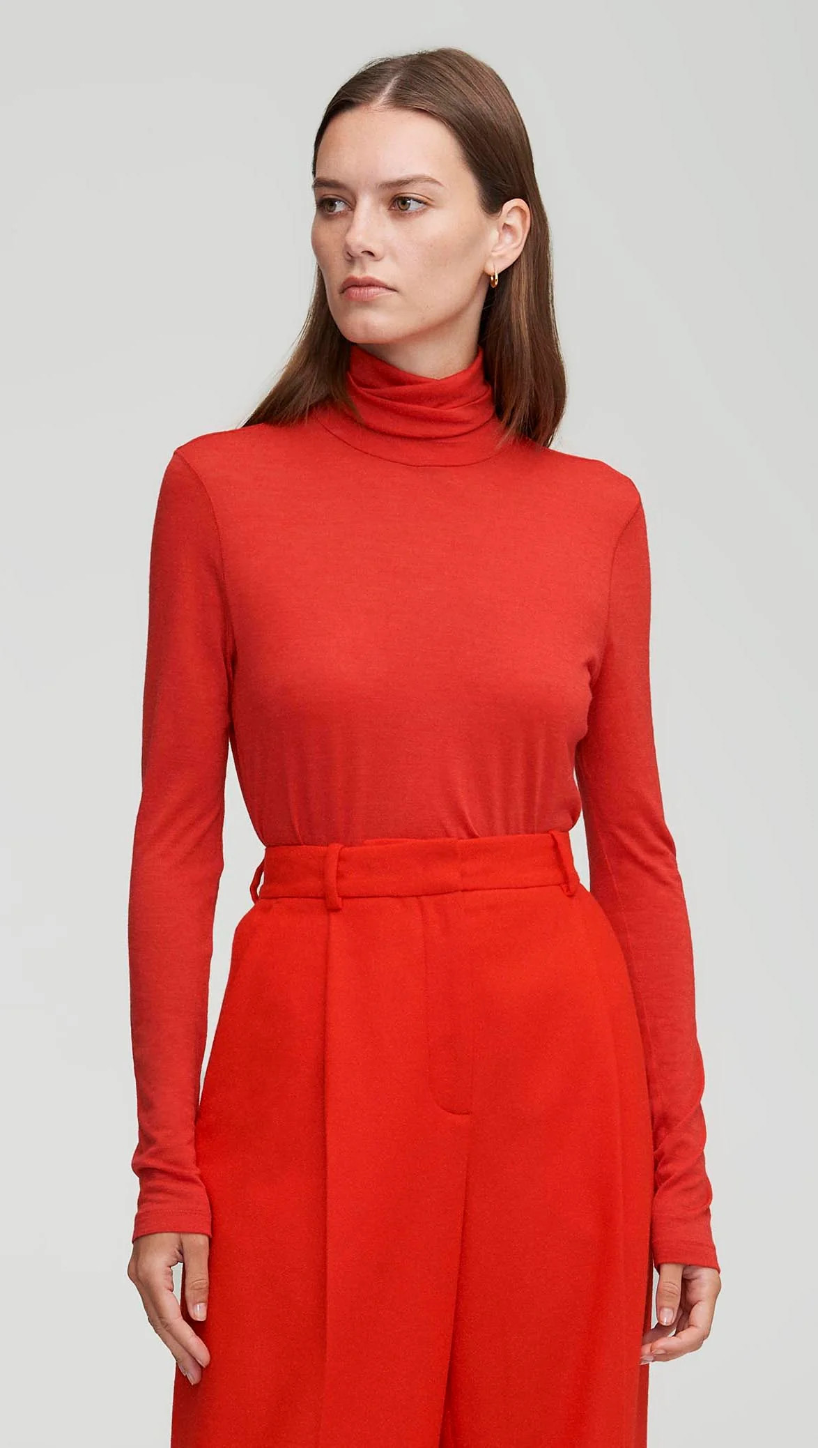 Argent: Skinny Turtleneck in Merino Silk Jersey | Women's Tops | Argent | Argent