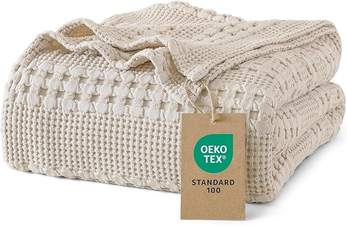 PHF 100% Cotton Waffle Blanket Queen Size for Bed, Lightweight Breathable and Soft for Summer, Lu... | Amazon (US)