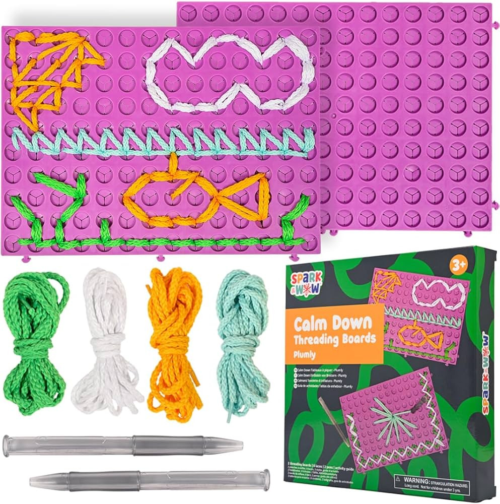 SPARK & WOW Calm Down Threading Boards | Plumly | Set of 2 | Sensory Activity Board | Autism Toys... | Amazon (US)