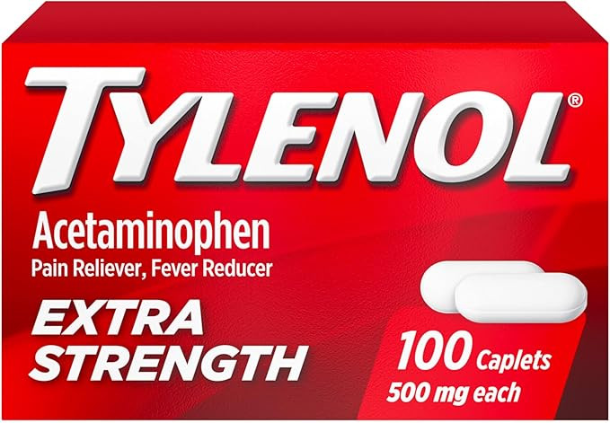 Tylenol Extra Strength Caplets with 500 mg Acetaminophen, Pain Reliever and Fever Reducer for Hea... | Amazon (US)