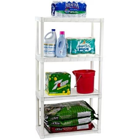 Plano 30"W x 14"D x 55.5"H 4-Shelf Solid Shelving Unit, White | Walmart (US)