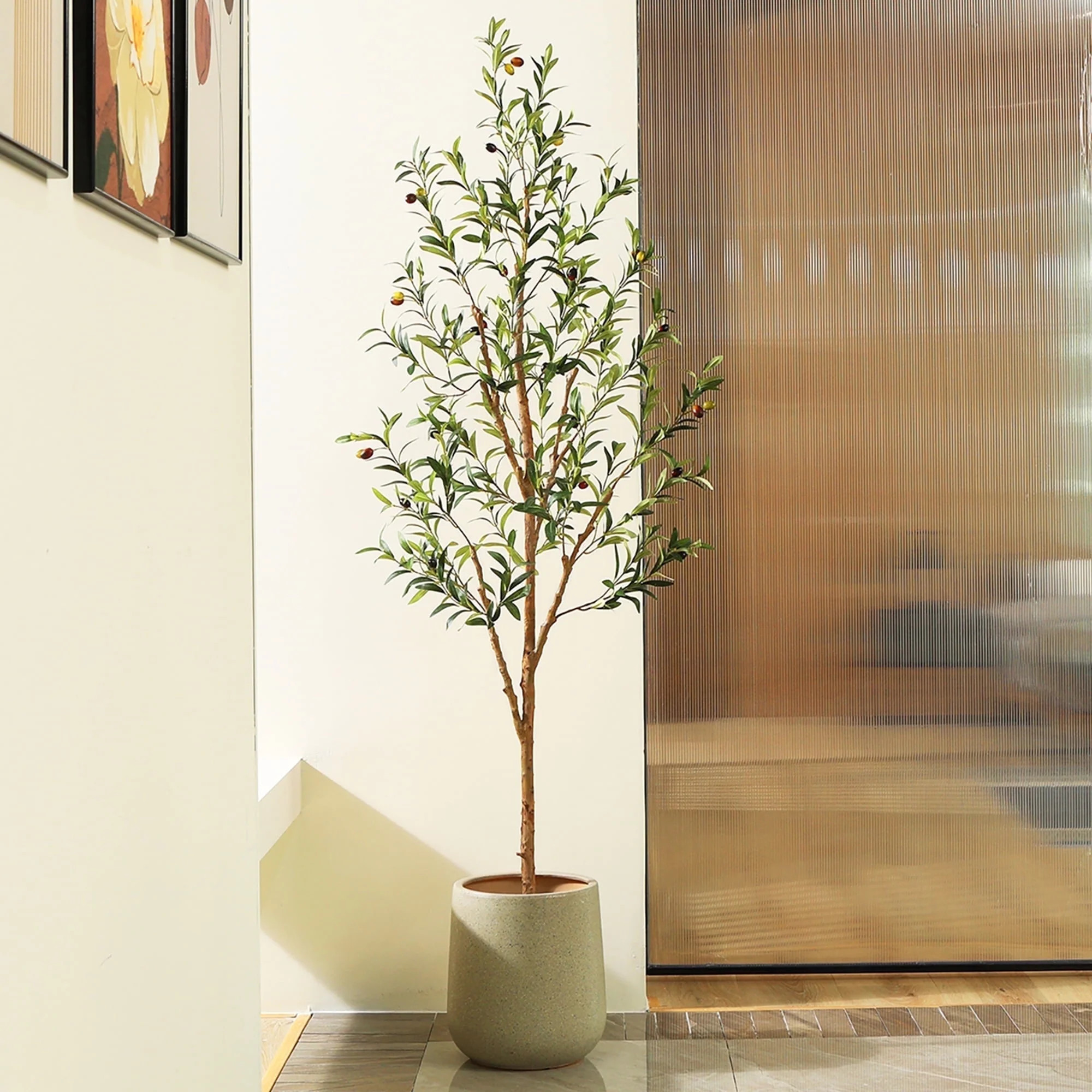 DR.Planzen 6 feet Artificial Olive Tree Indoor, Tall Faux Olive Tree  in Black Plastic Pot, Artif... | Walmart (US)