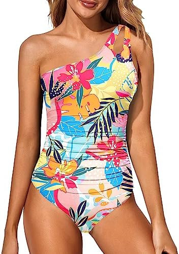 Holipick One Shoulder One Piece Swimsuit for Women Tummy Control Bathing Suits Modest Full Covera... | Amazon (US)