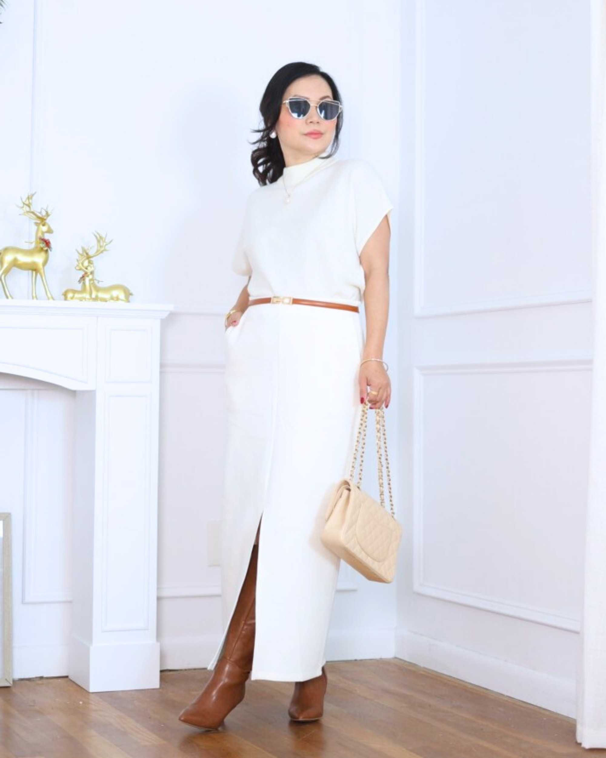 Feeling all kinds of chic today in a mock neck sweater, a front-slit midi skirt from Mango, and tall boots from LOFT. Simple pieces, polished vibe — and so easy to style for anything on your schedule. I’m 5’2, wearing size XS.

#LTKPetite #LTKOver40 #LTKHoliday