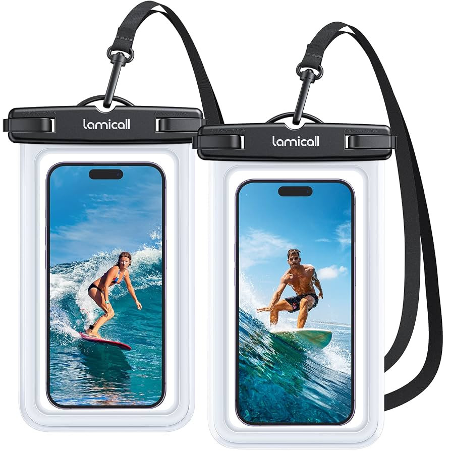 Lamicall Waterproof Phone Pouch Case - [2 Pack][Easy Lock & Heavy Duty] IPX8 Water Proof Cell Pho... | Amazon (US)