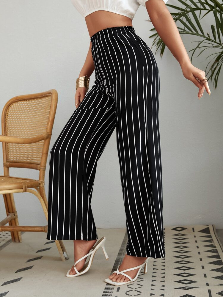Vertical Striped Wide Leg Pants | SHEIN
