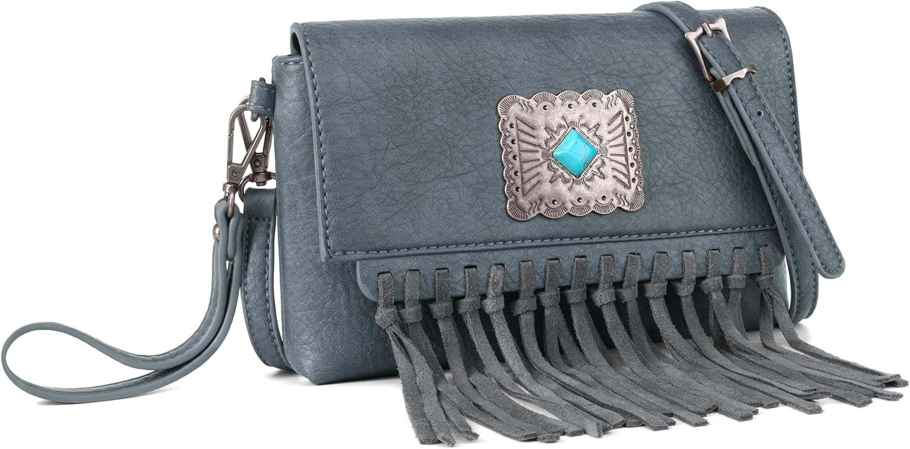 Wrangler Crossbody Small Purse for Women Wristlet Fringe Bag Western Purse | Amazon (US)