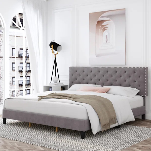 Emanuell Tufted Upholstered Low Profile Bed | Wayfair North America
