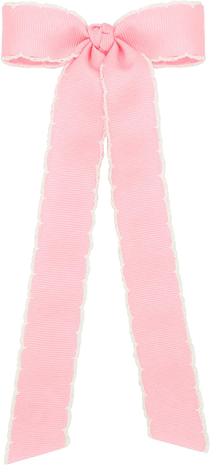 Wee Ones Girls' Moonstitch Grosgrain Bowtie with Moonstitch Trim, Knot Wrap | Amazon (US)