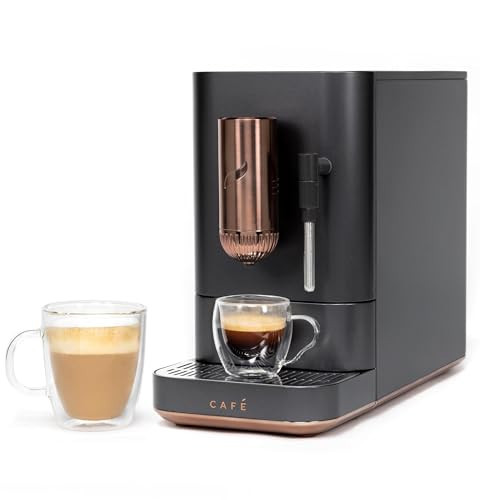 Café Affetto Automatic Espresso Machine + Milk Frother | Built-In & Adjustable Espresso Bean Grinder | One-Touch Brew in 90 Seconds | Matte Black, 1.2 Liter, (C7CEBBS3RD3) | Amazon (US)