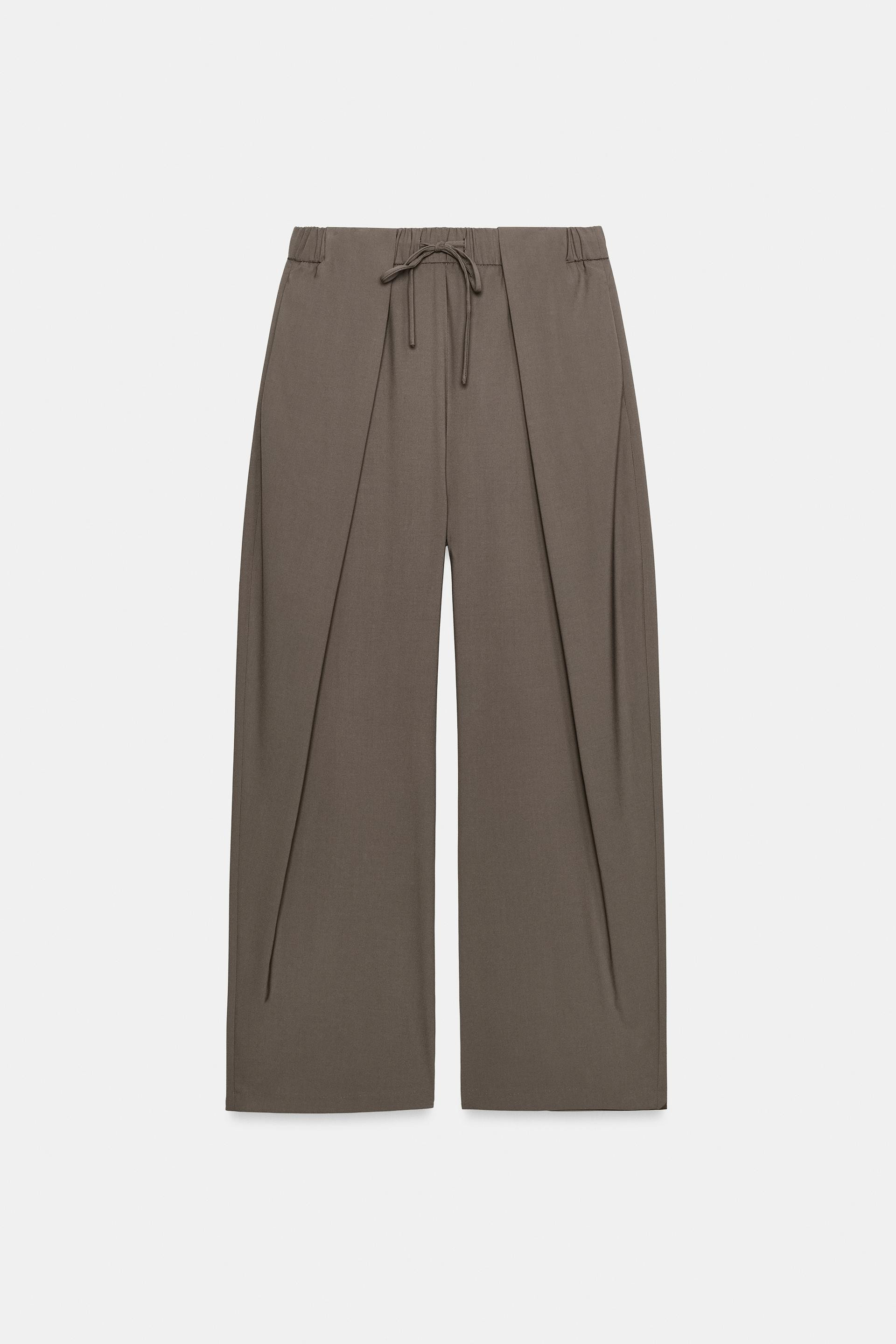 Zara - Zw Collection Pleated Trousers - Black - M - Woman | Zara UK