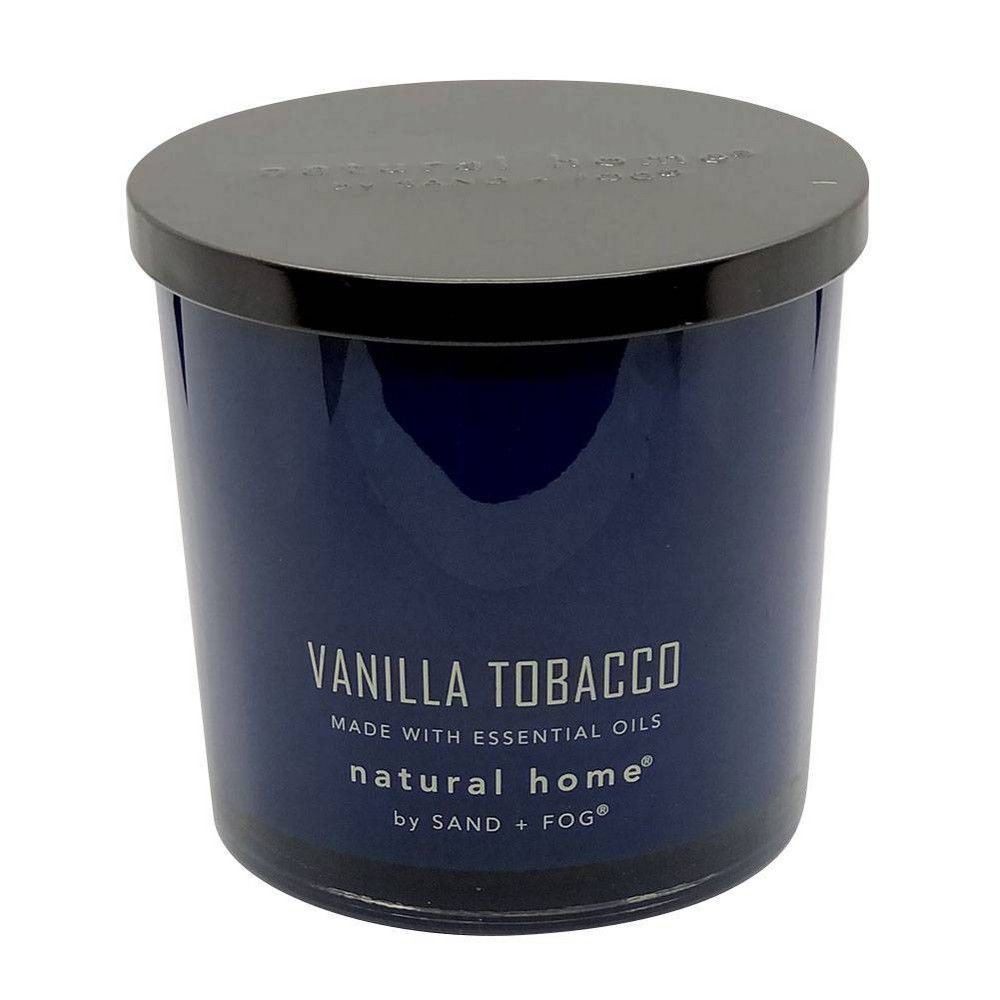 21oz Glass 3-Wick Vanilla Tobacco Candle Blue - Sand + Fog | Target