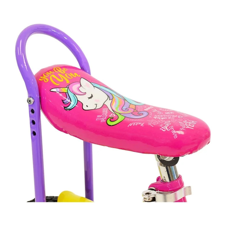 LittleMissMatched 12 in.  Girl's Let You Be You Unicorn, Child's Bicycle, Pink and Purple | Walmart (US)