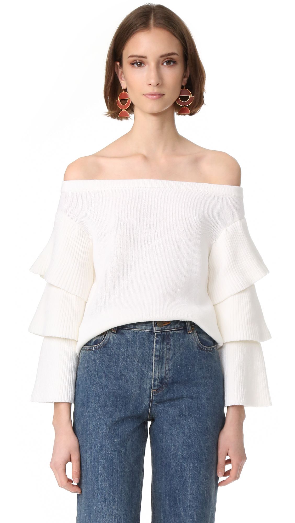 Off Shoulder Tiered Sleeve Top | Shopbop