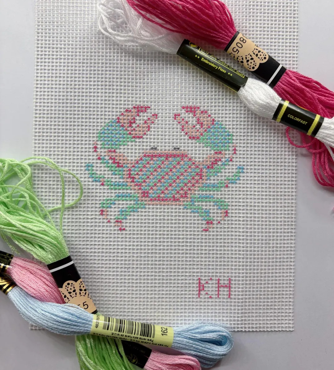 pastel crab needlepoint canvas | Etsy (US)