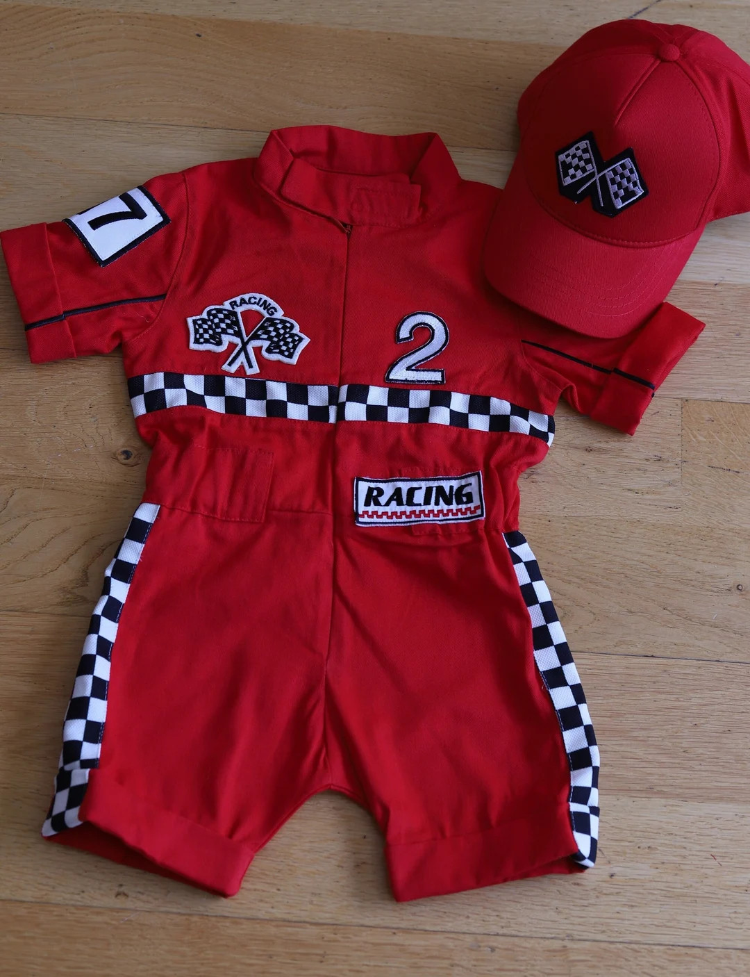 Personalized Red Racer Long/Short Jumpsuit *Checkered Red Racer Kids Suit * Racer Overalls *CarCo... | Etsy (US)