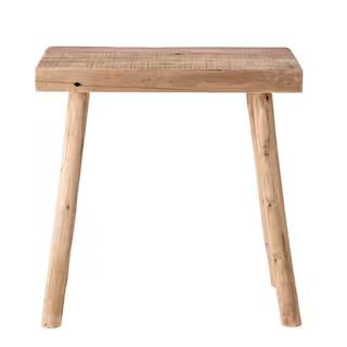Storied Home 19 in. Natural Backless Wood Bar Stool with Wood Seat AH1575 - The Home Depot | The Home Depot
