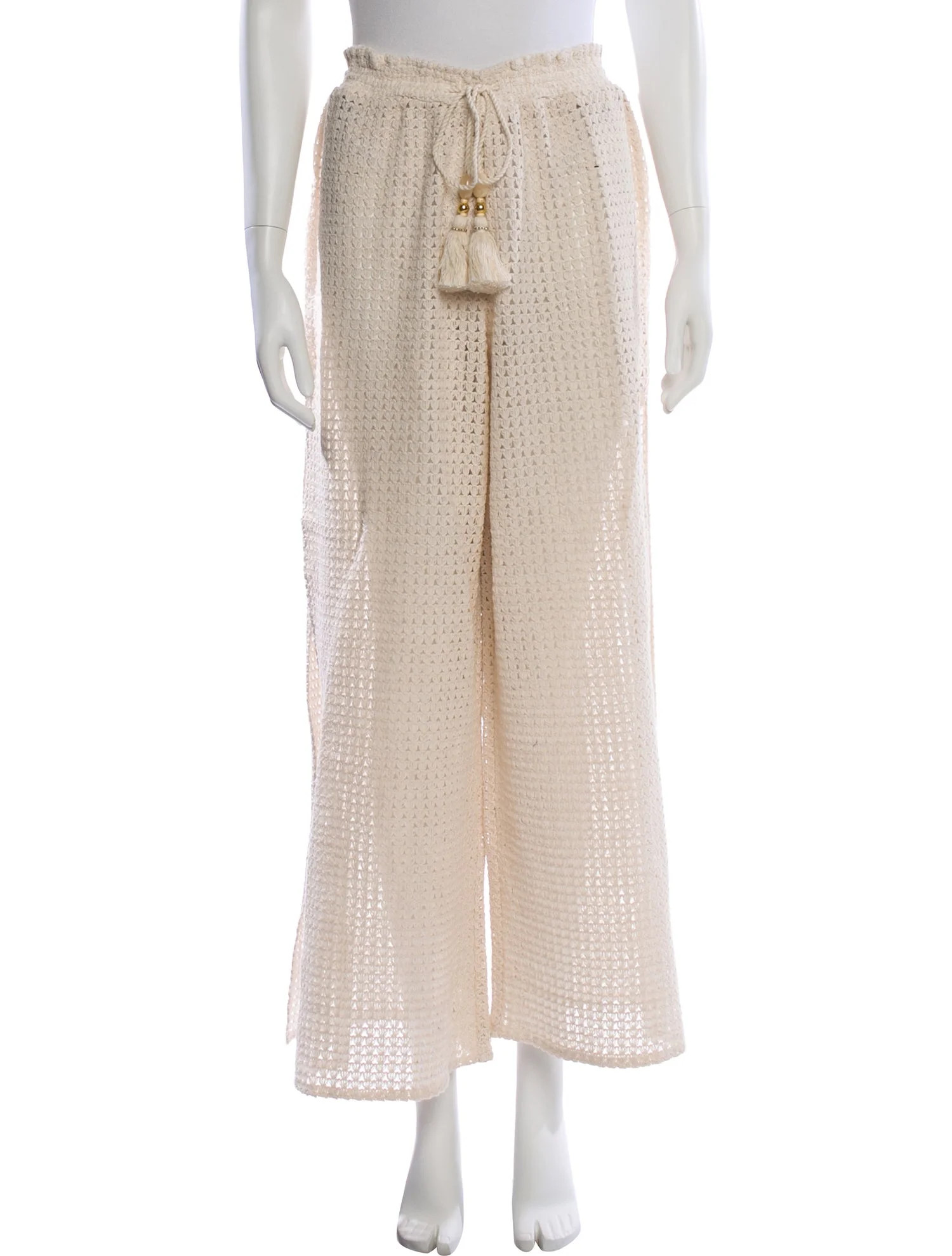 Ramy Brook Lace Pattern Wide Leg Pants - 12" Rise, Neutrals Pants, Clothing - WYK115636 | The Rea... | The RealReal
