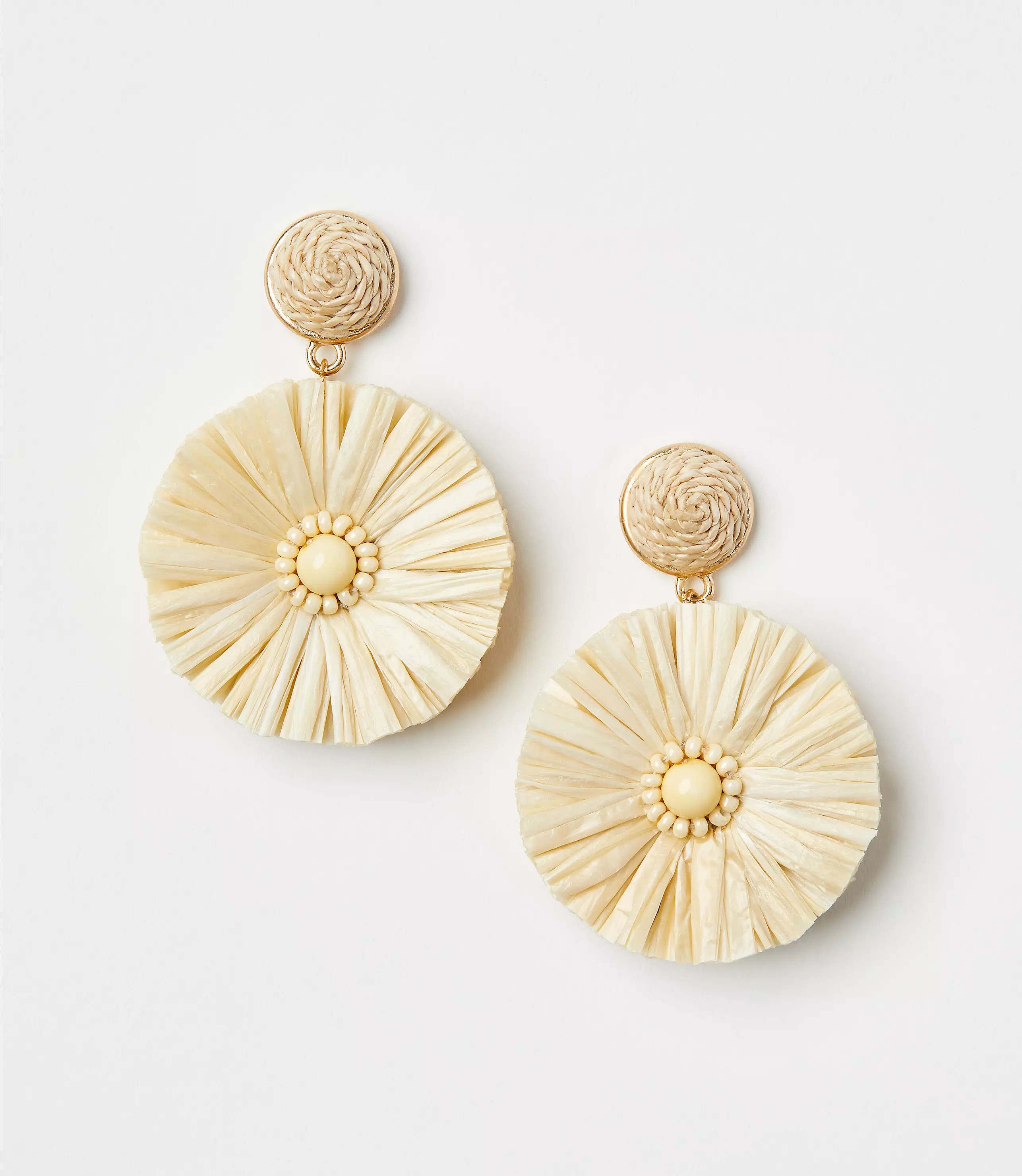 Raffia Circle Statement Earrings | LOFT