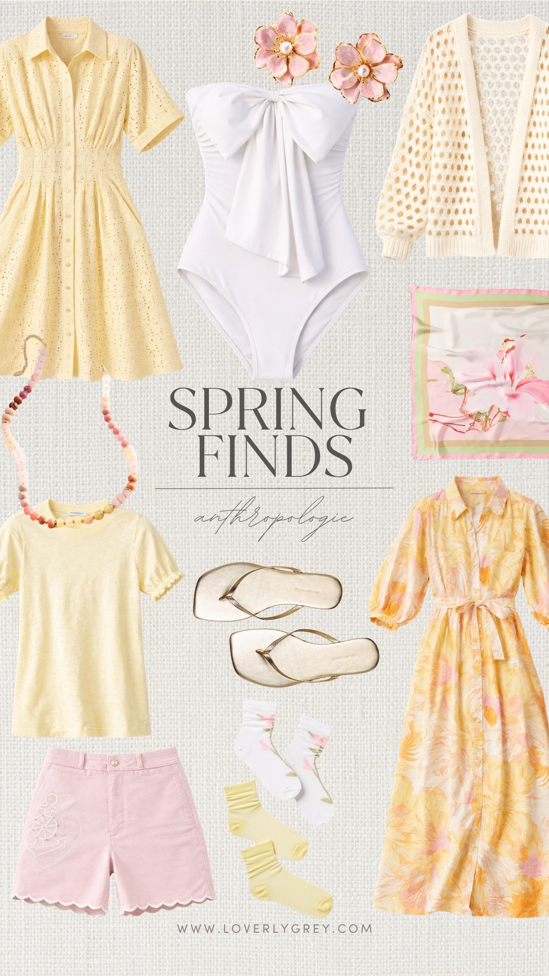 Spring outfit ideas you’ll actually wear 🌼✨ soft yellow dresses, feminine one-piece swimsuits, lightweight cardigans, floral accessories, and chic everyday basics perfect for vacation, brunch, or warm weather days. 

Loverly grey, spring outfits, yellow dress outfit, anthropologie spring finds, feminine spring style, vacation outfits, brunch outfit ideas, one piece swimsuit outfit, spring capsule wardrobe, pastel outfits, casual chic spring looks 

 #LTKSeasonal #LTKSwim #LTKTravel
