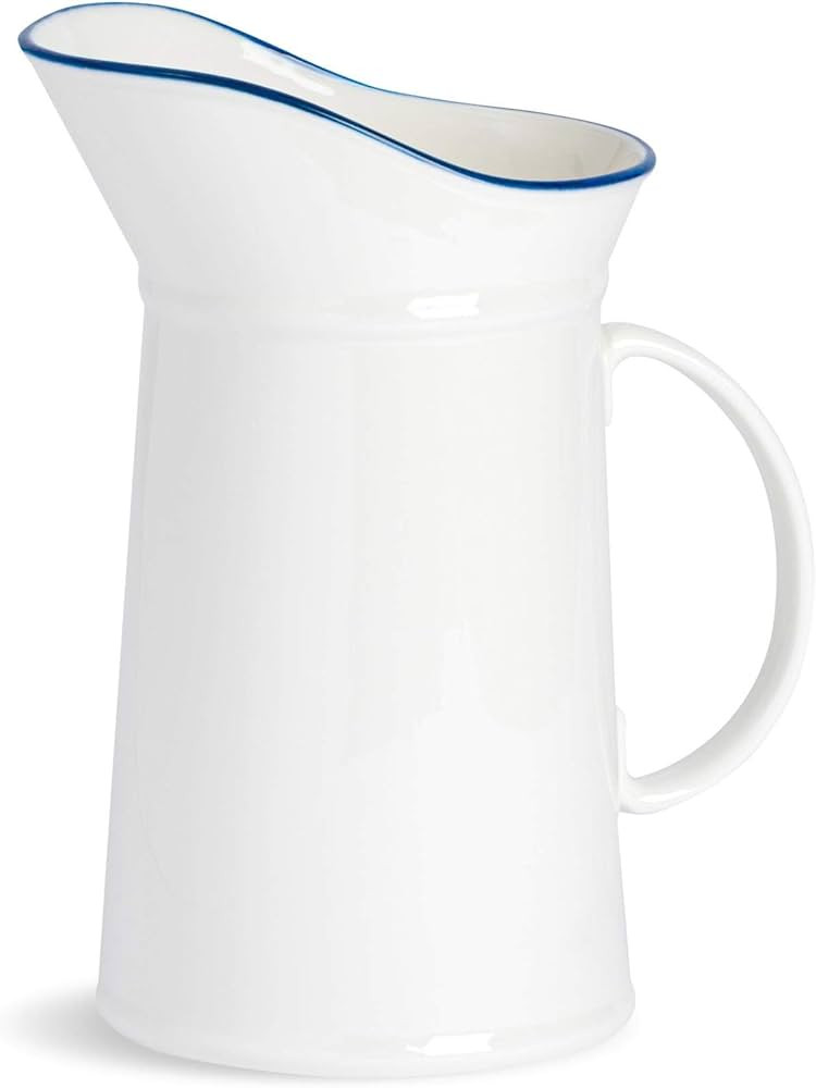 Nicola Spring Country Farmhouse White Water Jug with Pourer Spout - 1 Litre | Amazon (UK)