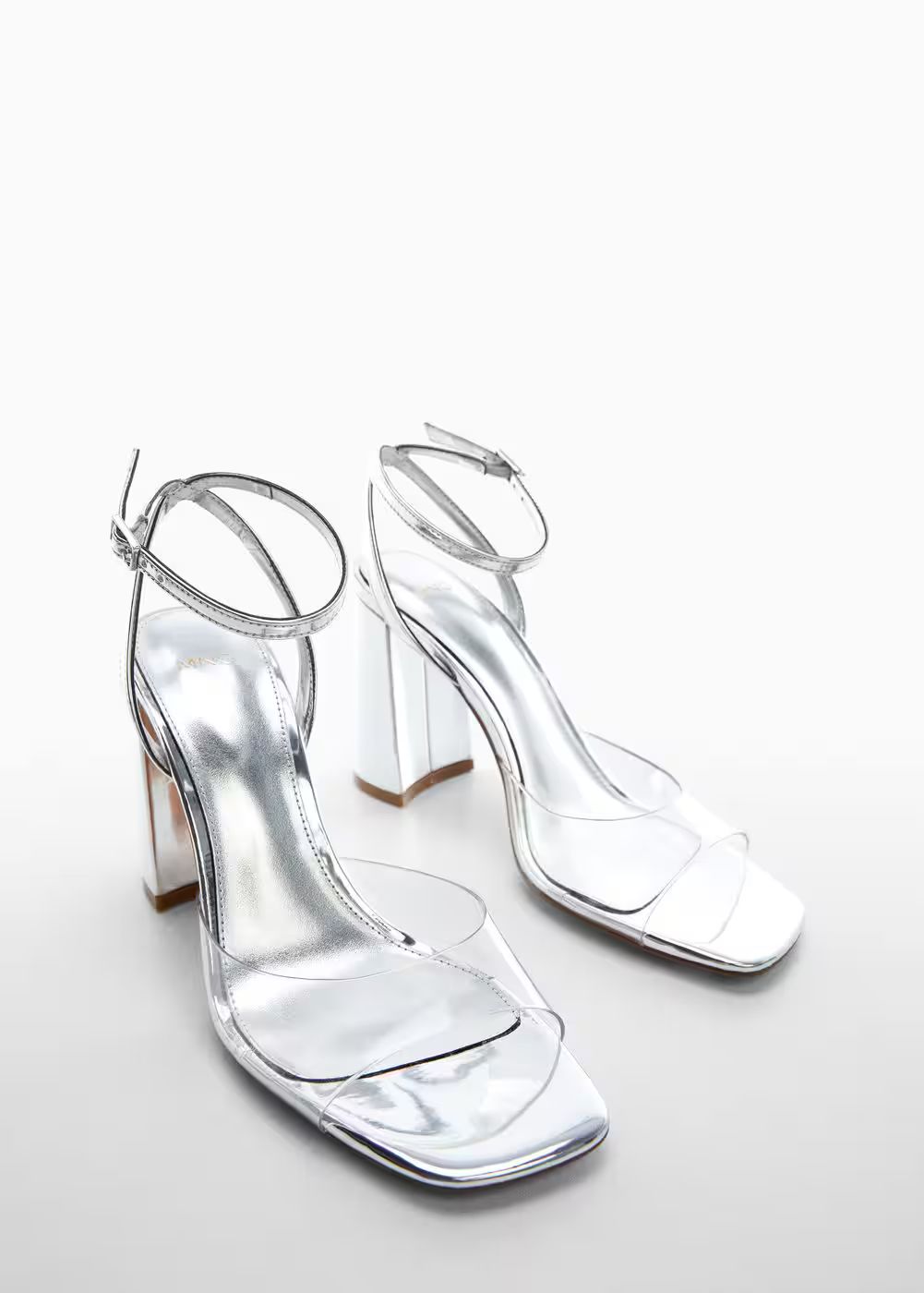Metallic sandals with vinyl panel  -  Women | Mango USA | MANGO (US)