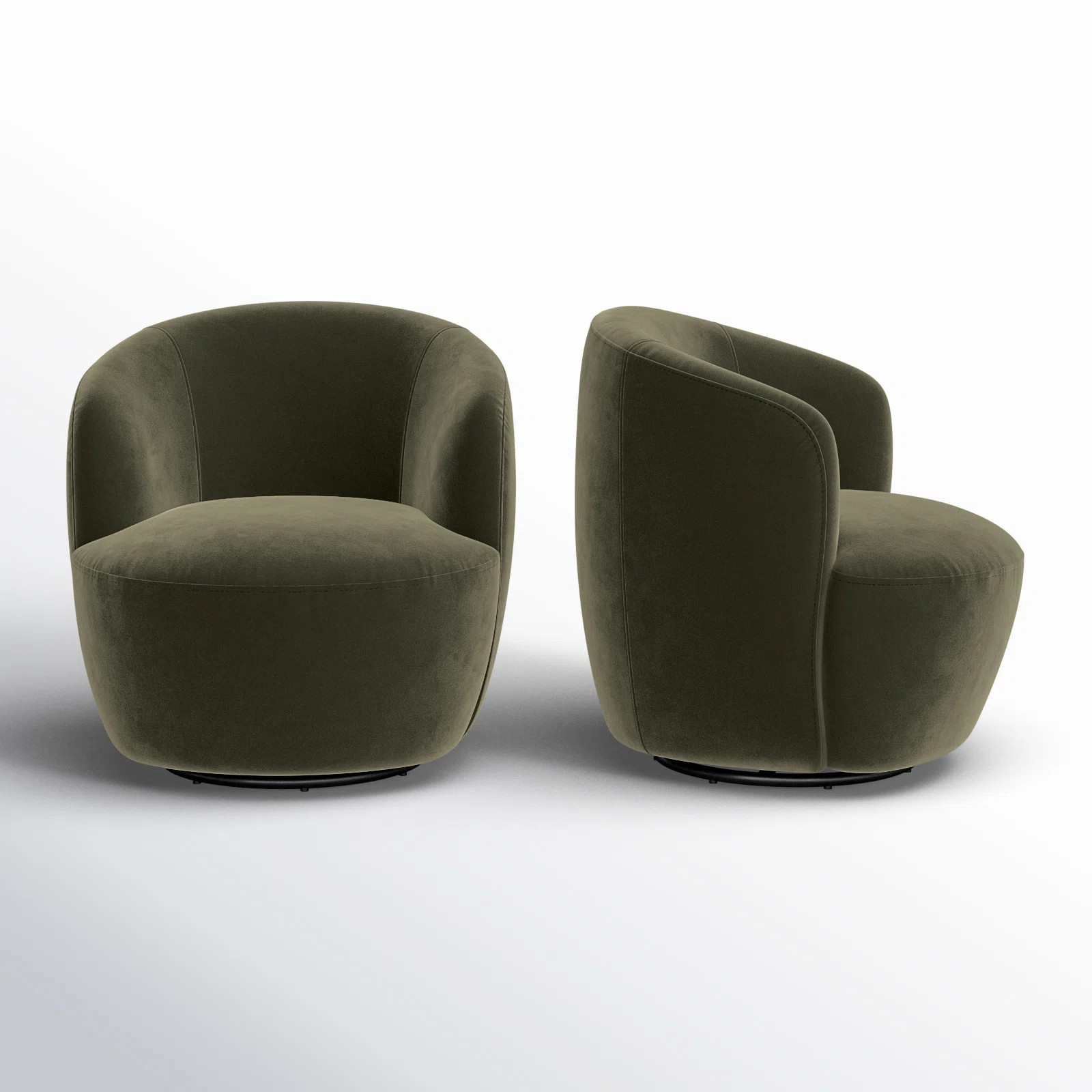 27" Wide Velvet Swivel Barrel Accent Chair (Set Of 2) | Wayfair North America