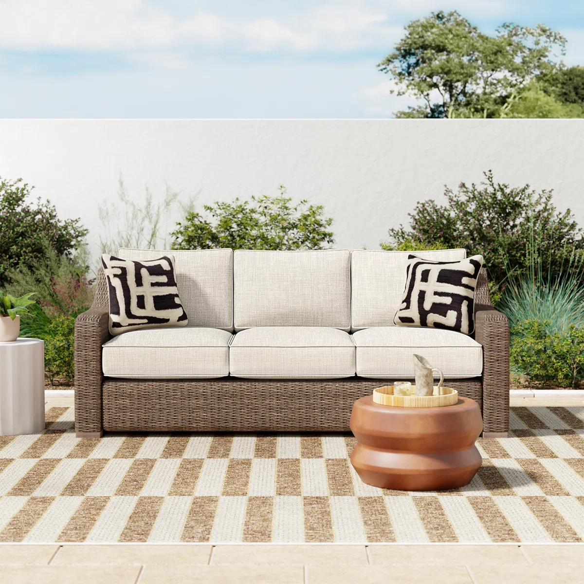 Danny 82.25" Wicker Outdoor Sofa | Wayfair North America