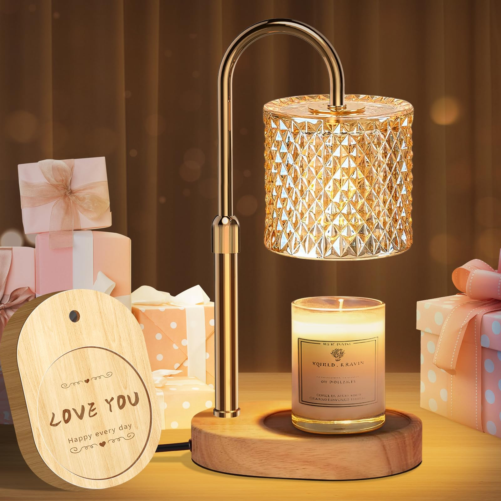 Candle Warmer Lamp with Timer & Dimmable – Elegant Wax Melter for Jar Candles, Auto-Off 2H/4H/8... | Amazon (US)