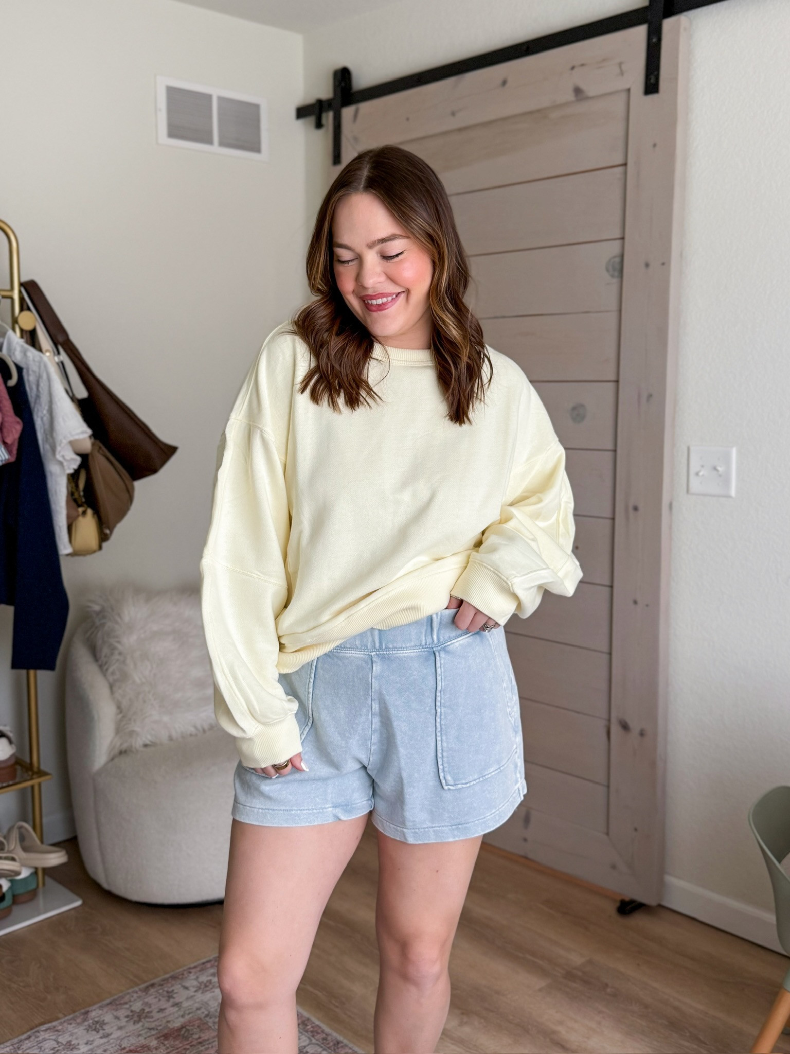 Aerie fleece shorts & hoodie outfit! Wearing medium in top & shorts

Causal style / mom style / spring outfit

#LTKMidsize #LTKootd #LTKSeasonal