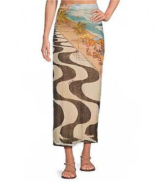 Farm Rio Copacabana Beach Multicolor Coordinating Maxi Skirt - S | Dillard's