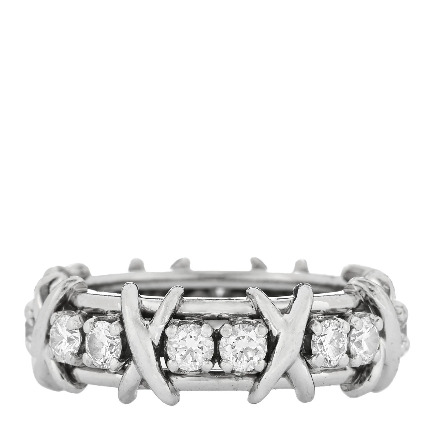 Tiffany Platinum Diamond Schlumberger Sixteen Stone Ring 51 5.75 1742329 | FASHIONPHILE (US)