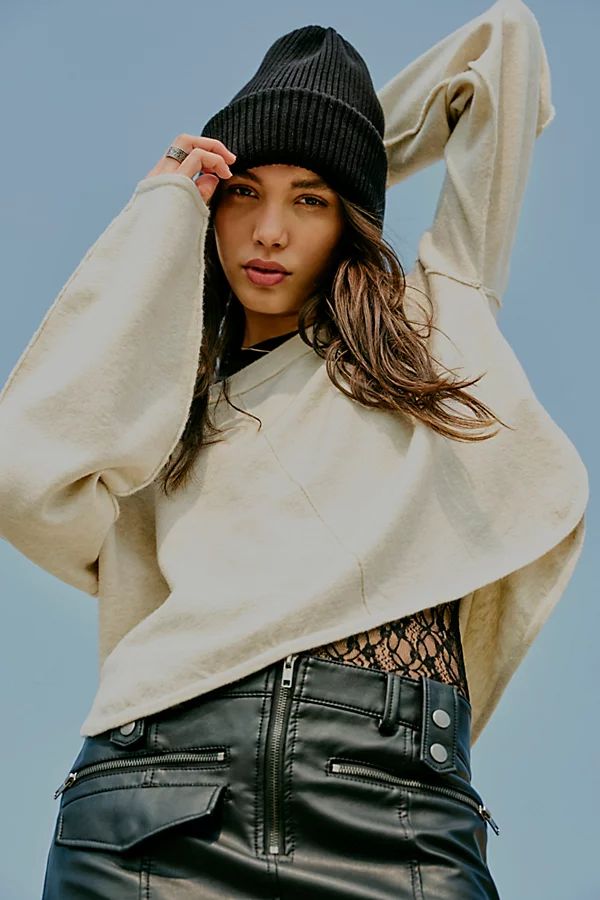 Super Slouch Rib Beanie by Free People, Black, One Size | Free People (Global - UK&FR Excluded)