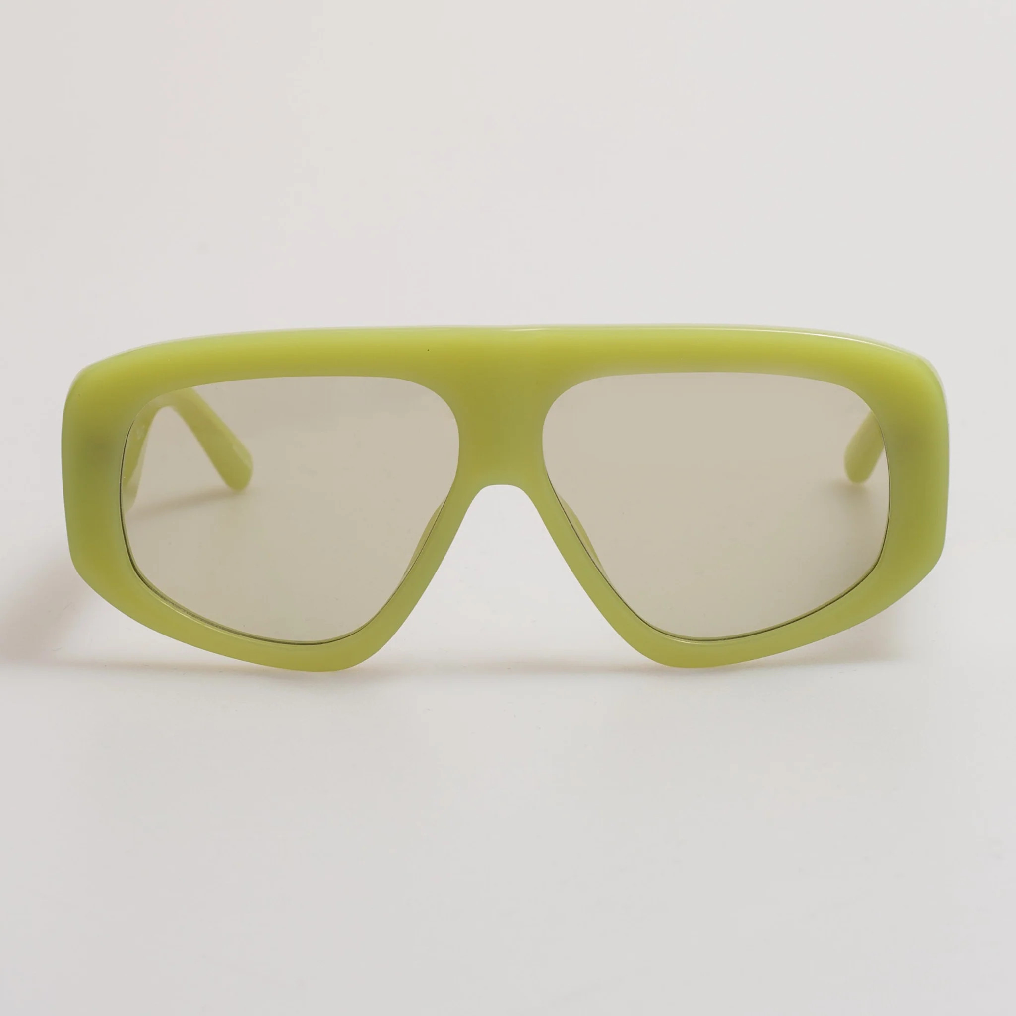 Milano Oversized Sunglasses in Acid Green | Linda Farrow