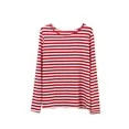 Mubineo Women Red White Striped Casual Tops Long Sleeve Round Neck Loose Shirt Fashion T-Shirt | Walmart (US)