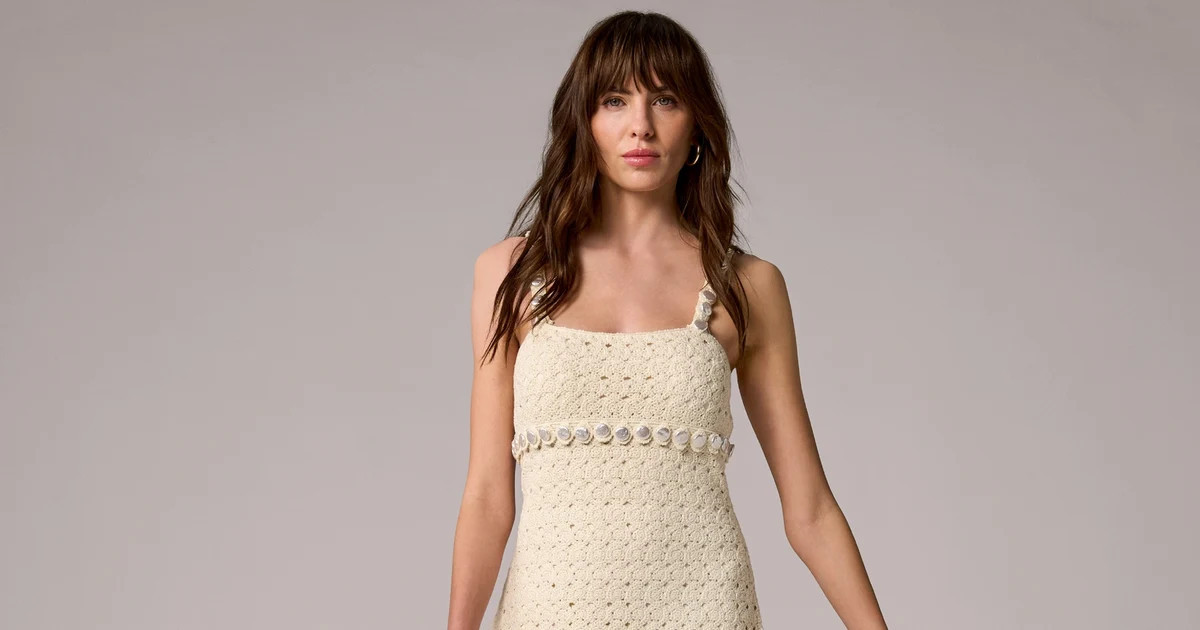 Crochet Pearl Dress - Sandshell | Boston Proper | Boston Proper